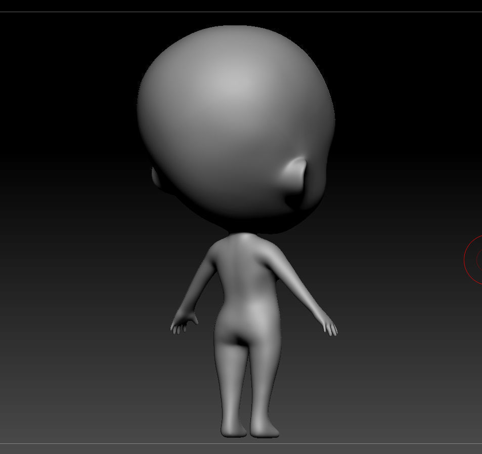 Base female chibi zbrush 3D model_5