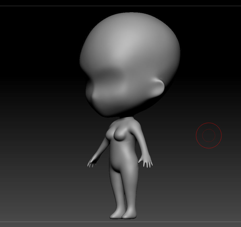 Base female chibi zbrush 3D model_4