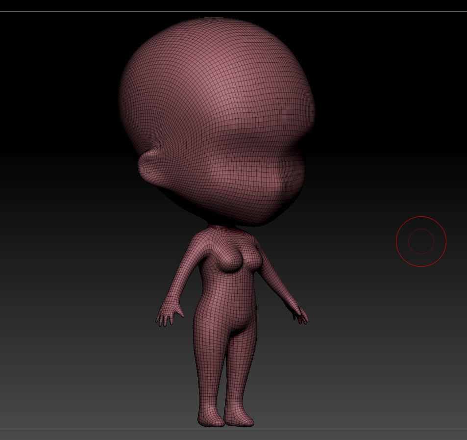 Base female chibi zbrush 3D model_2