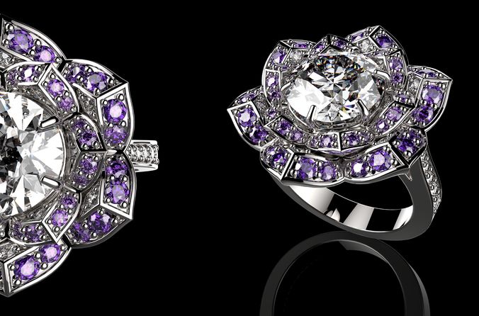 Beautiful Fashion Jewelry Ring 3D print model