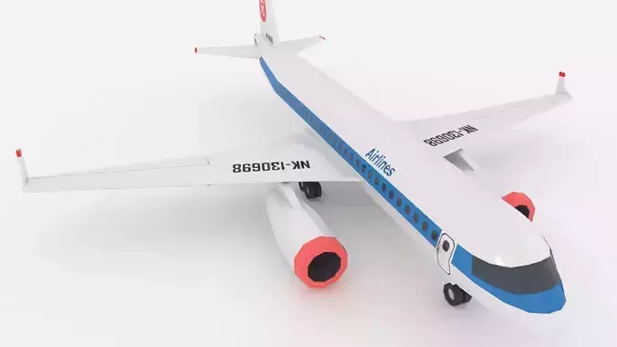 Airplane 767 Stylized low poly