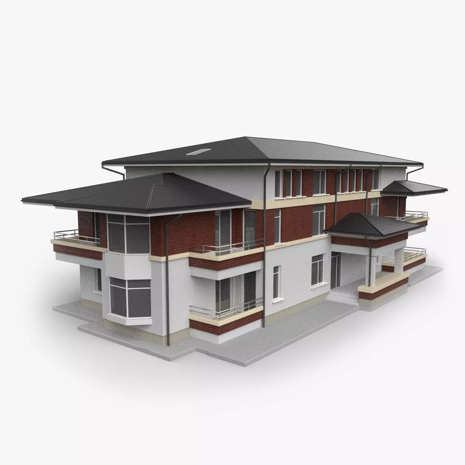 Apartment Building Game Ready Low-poly 3D model_0