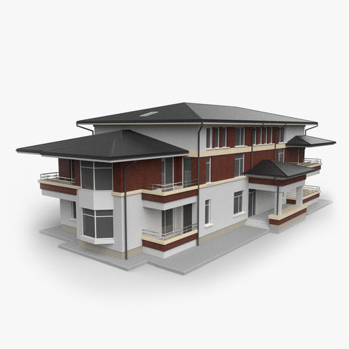 Apartment Building Game Ready Low-poly 3D model