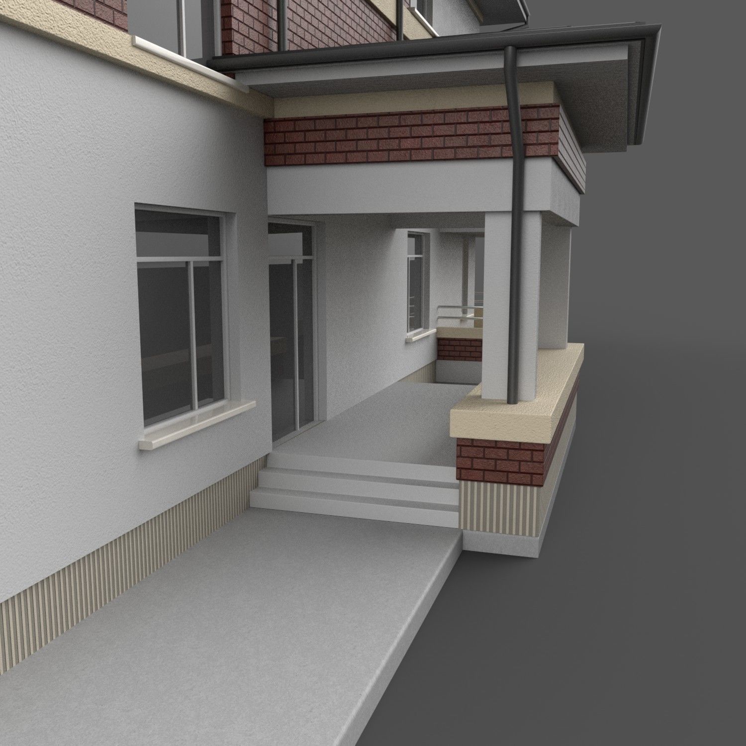 Apartment Building Game Ready Low-poly 3D model_14