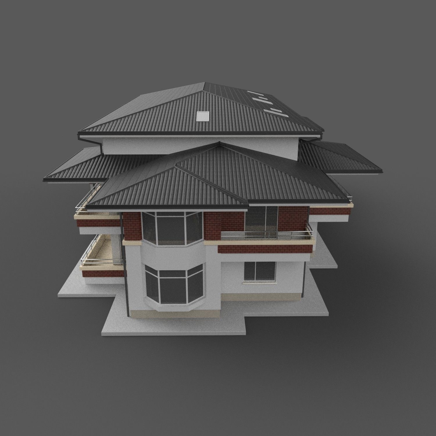 Apartment Building Game Ready Low-poly 3D model_6
