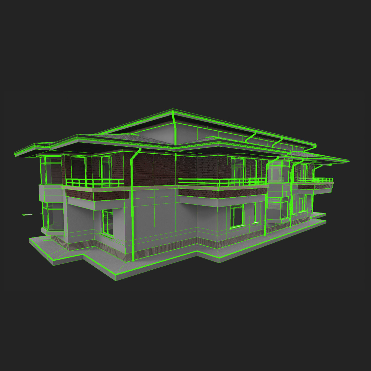 Apartment Building Game Ready Low-poly 3D model_16