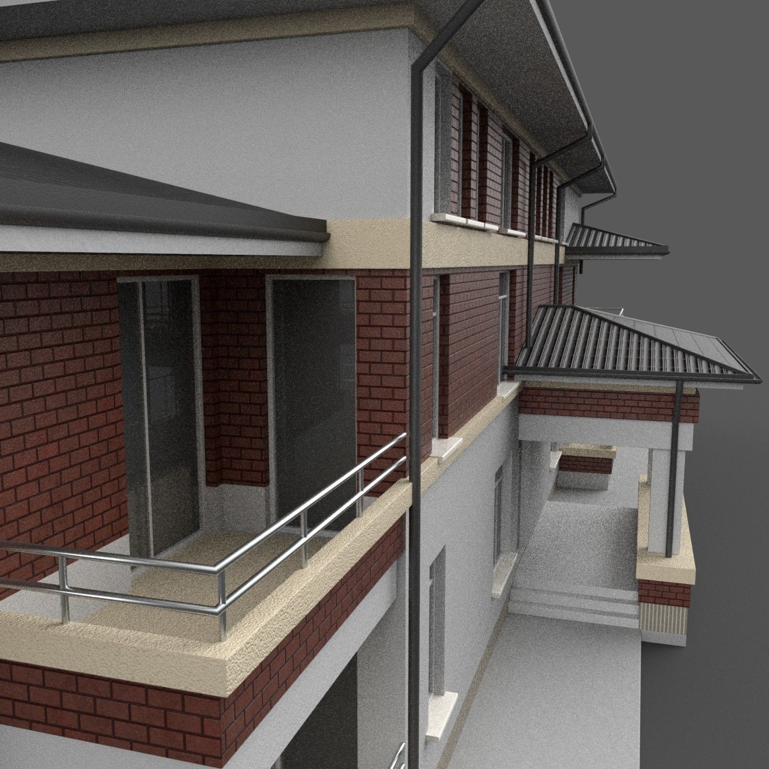 Apartment Building Game Ready Low-poly 3D model_13