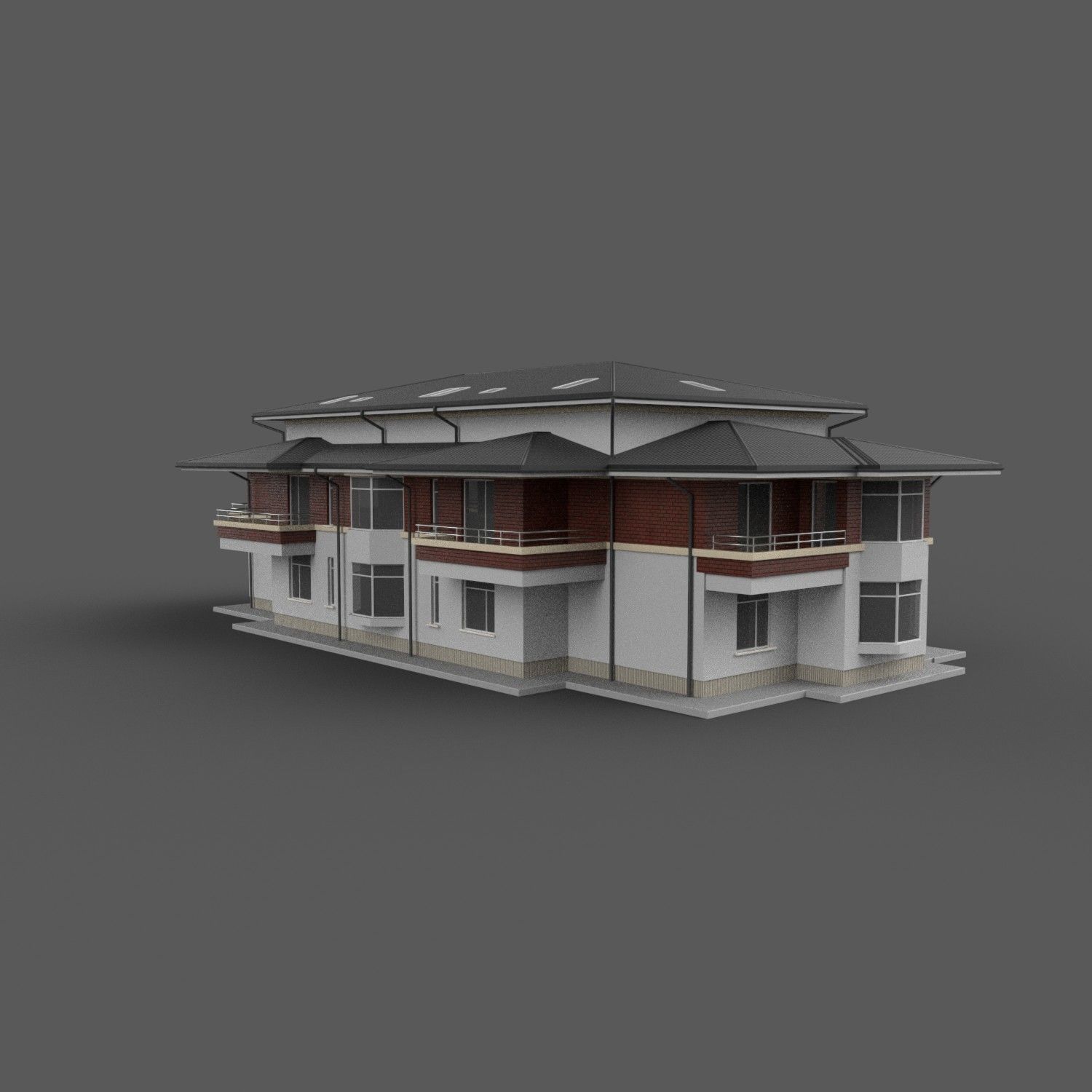 Apartment Building Game Ready Low-poly 3D model_10