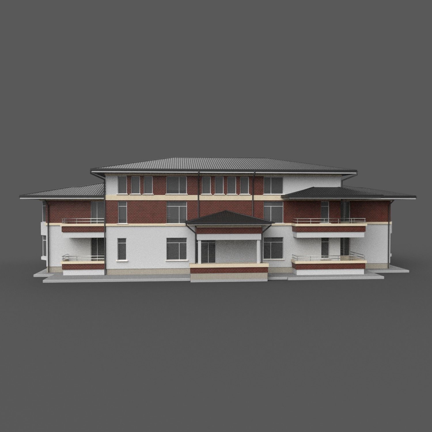 Apartment Building Game Ready Low-poly 3D model_2