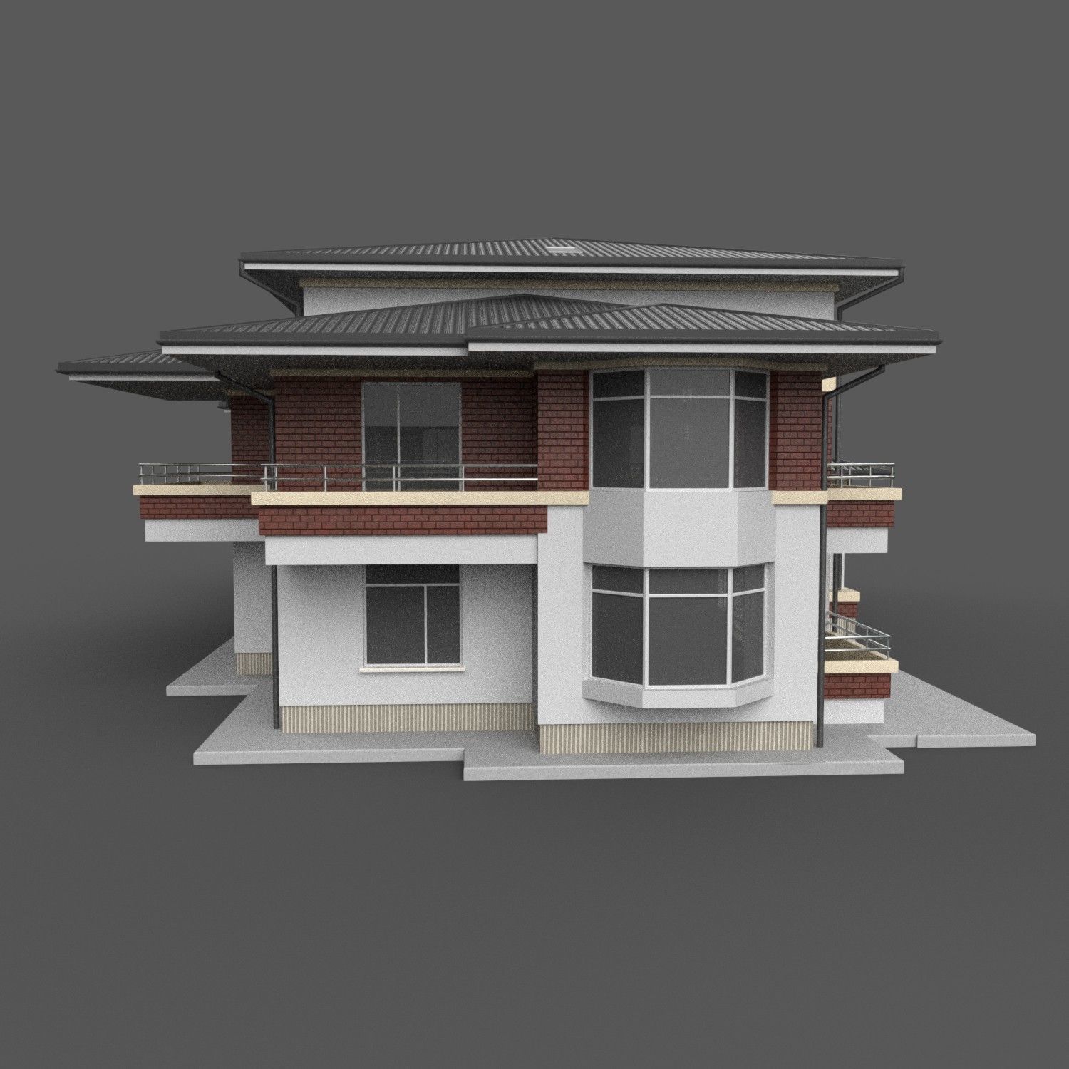 Apartment Building Game Ready Low-poly 3D model_9