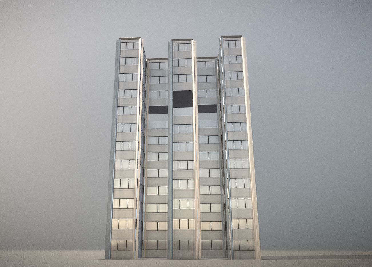 City Building Design E-3 Low-poly 3D model_1