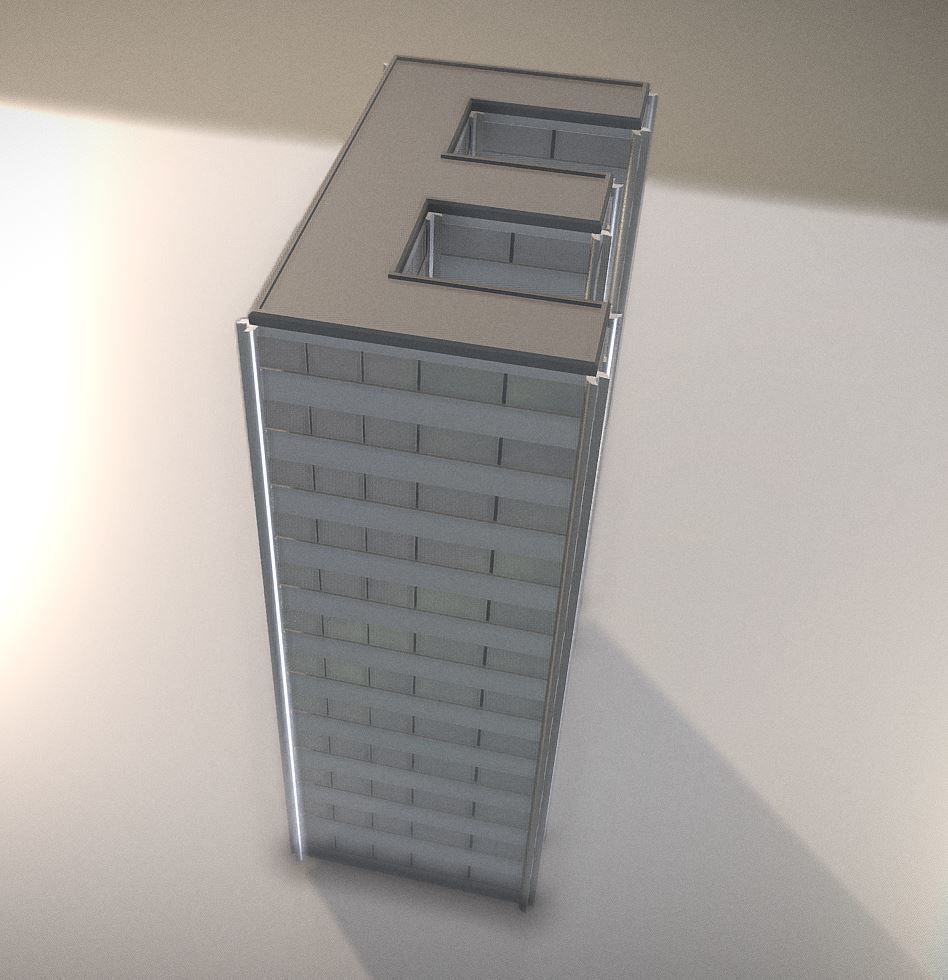 City Building Design E-3 Low-poly 3D model_18