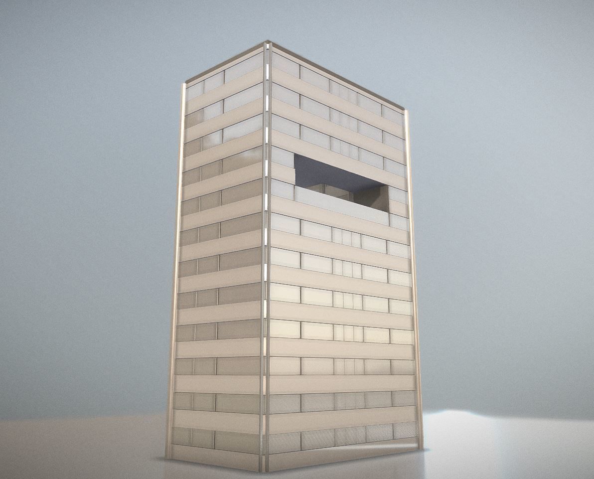 City Building Design E-3 Low-poly 3D model_13