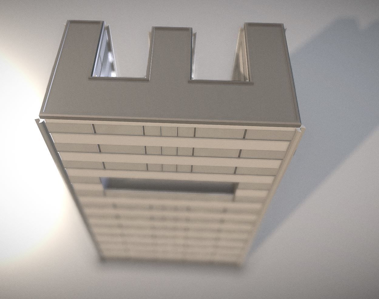 City Building Design E-3 Low-poly 3D model_7