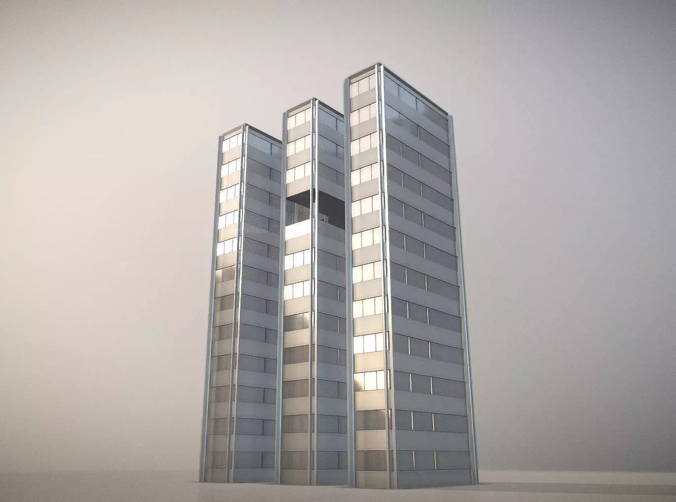 City Building Design E-3 Low-poly 3D model_0