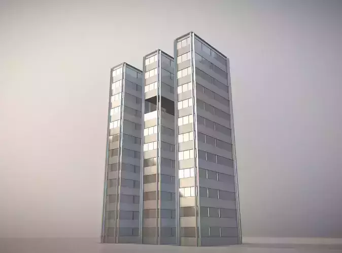 City Building Design E-3 Low-poly 3D model