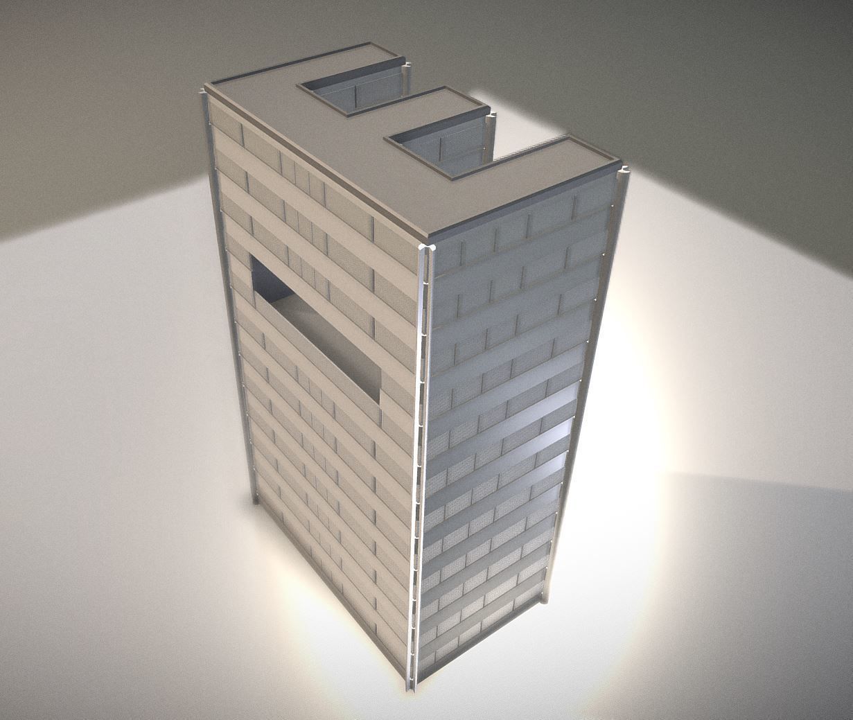 City Building Design E-3 Low-poly 3D model_14