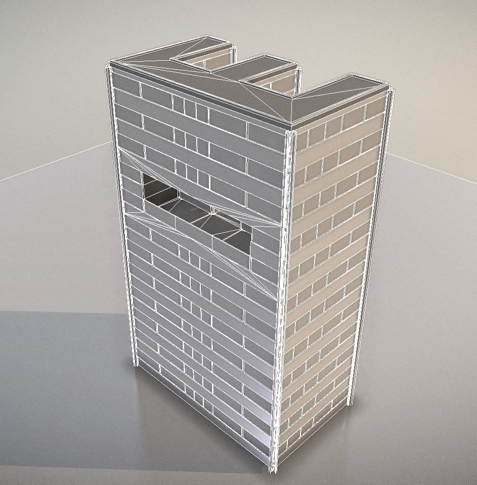 City Building Design E-3 Low-poly 3D model_6