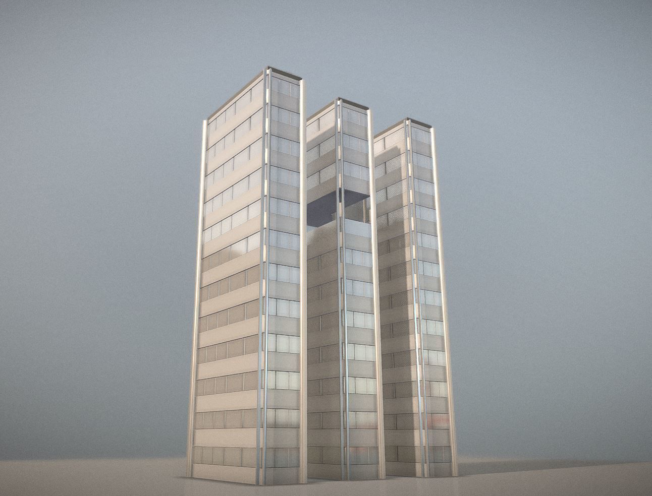 City Building Design E-3 Low-poly 3D model_15