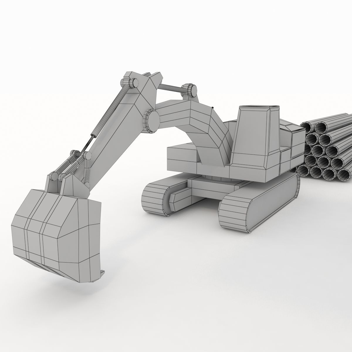 Collection building machinery and materials Stylized lowpoly Low-poly 3D model_21