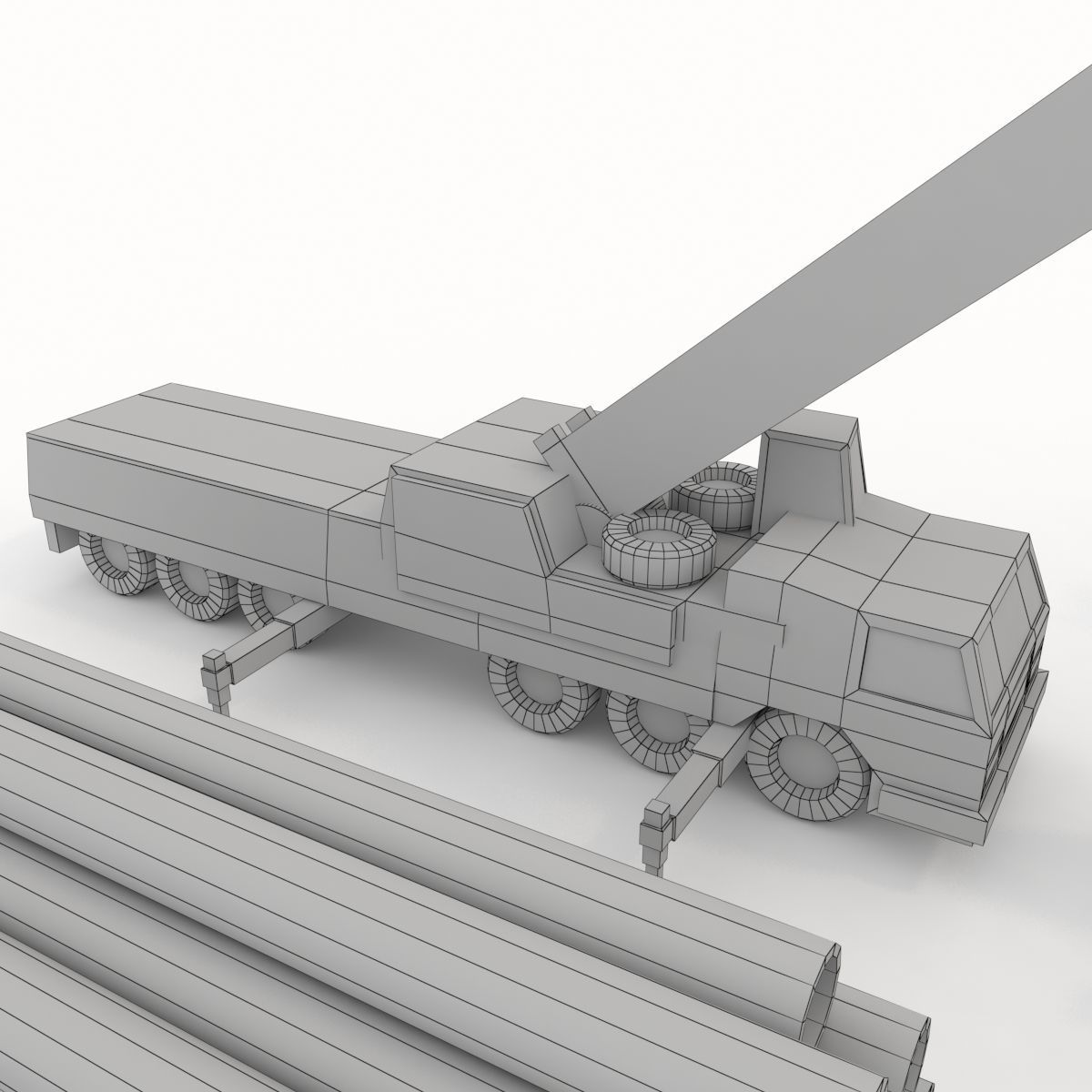 Collection building machinery and materials Stylized lowpoly Low-poly 3D model_14