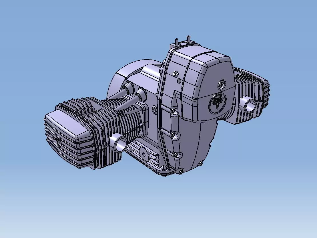Engine motorcycle Dnepr MT-11 3D model_0