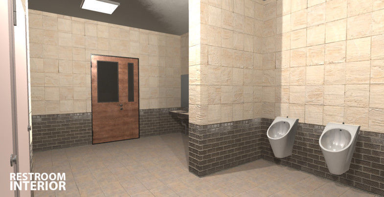 Restroom - interior Low-poly 3D model_6