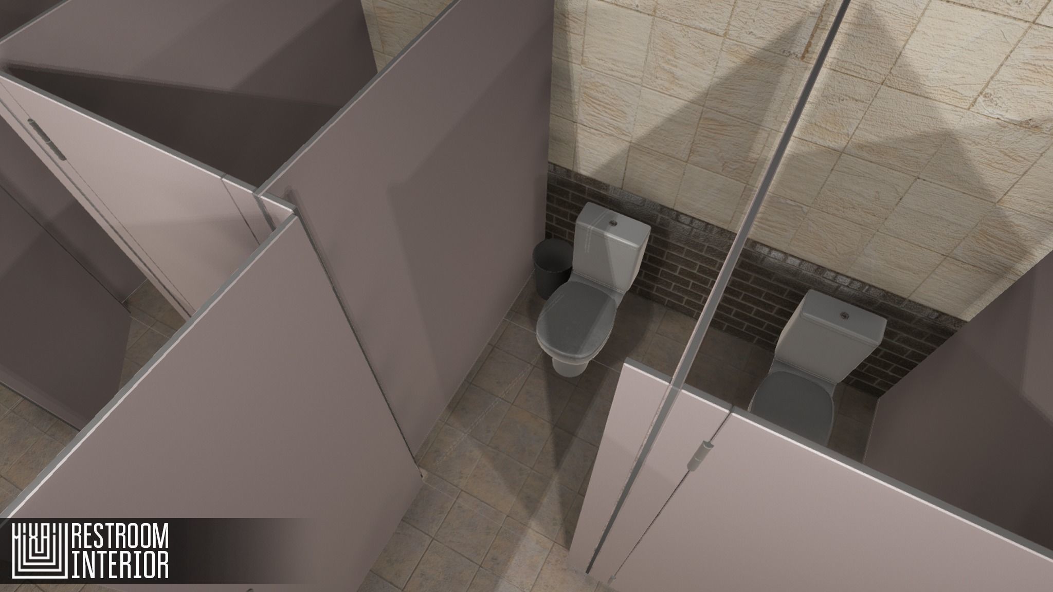 Restroom - interior Low-poly 3D model_13