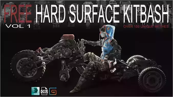 Hard Surface Kitbash Volume 1 3D model