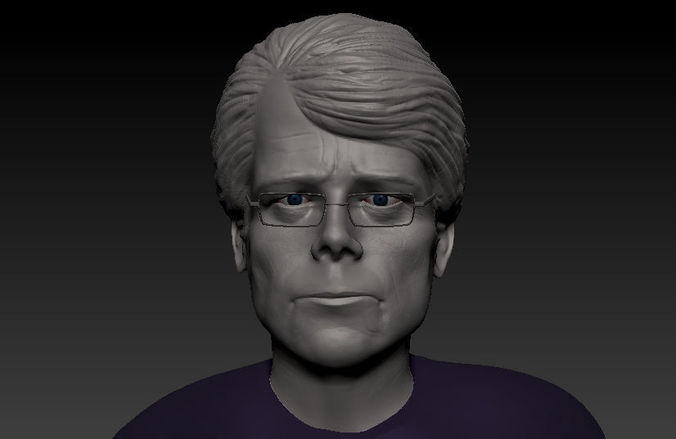 Stephen king Face bust 3d Print Ready 3D print model