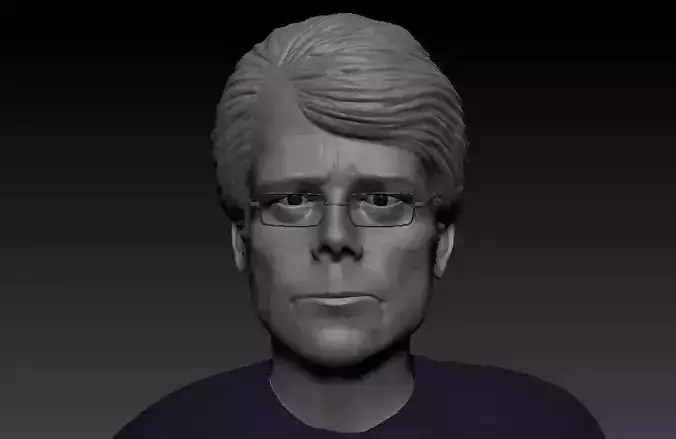 Stephen king Face bust 3d Print Ready 3D print model