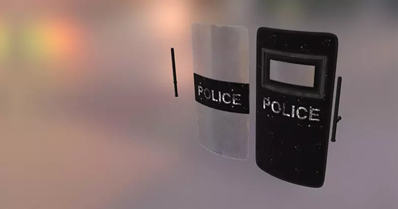 Riot Shields - Police Low-poly 3D model_0