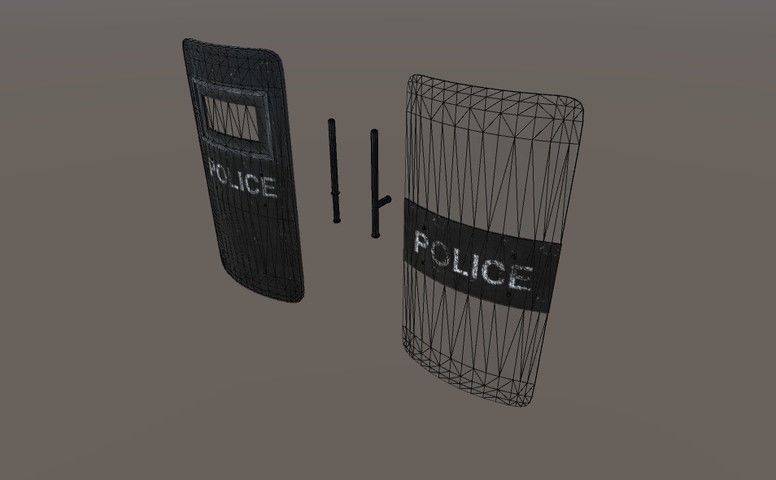 Riot Shields - Police Low-poly 3D model_2