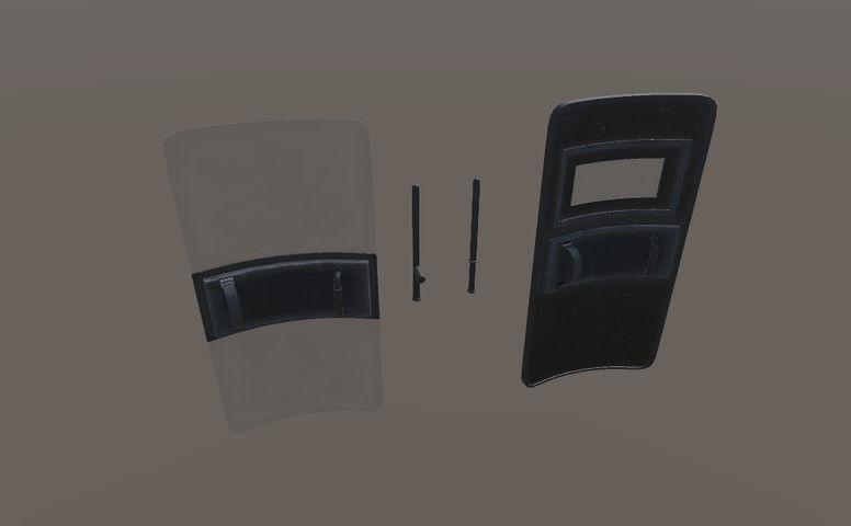 Riot Shields - Police Low-poly 3D model_1