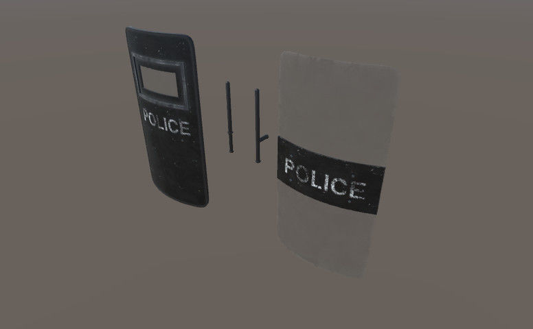 Riot Shields - Police Low-poly 3D model_3