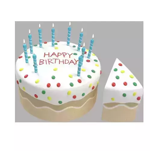 Birthday Cake with Slice