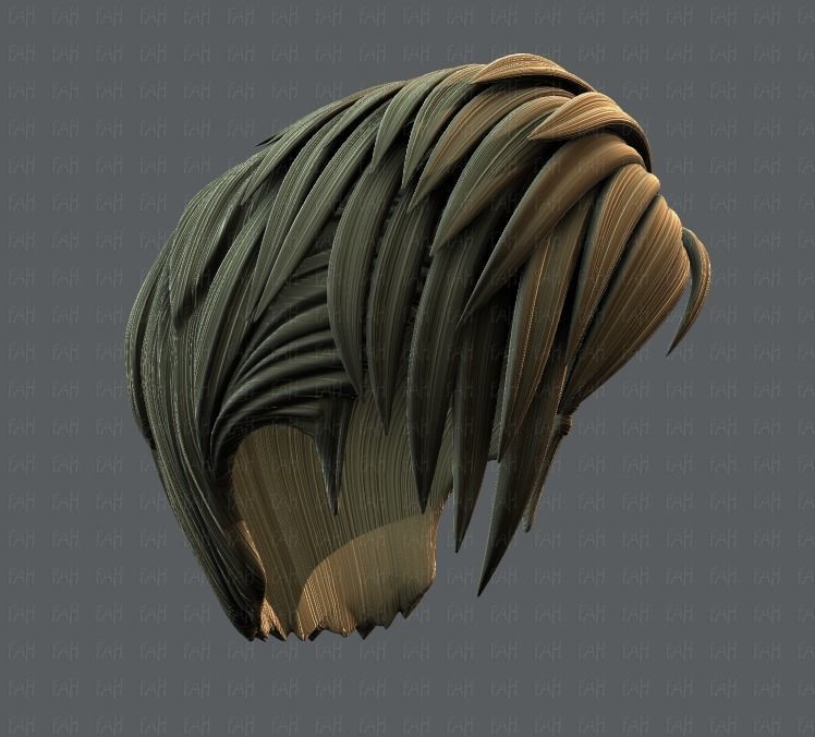 3D Hair style for Man V07 Low-poly 3D model_41