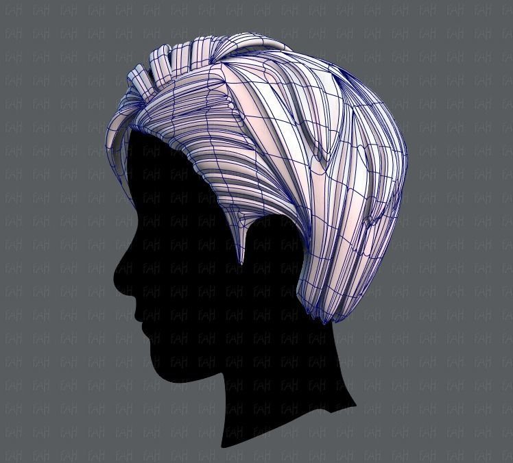 3D Hair style for Man V07 Low-poly 3D model_15