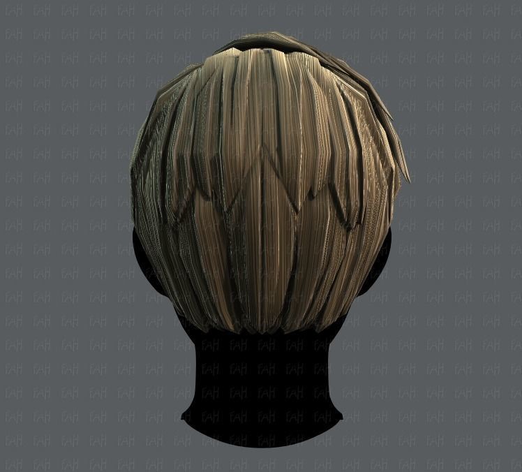 3D Hair style for Man V07 Low-poly 3D model_21