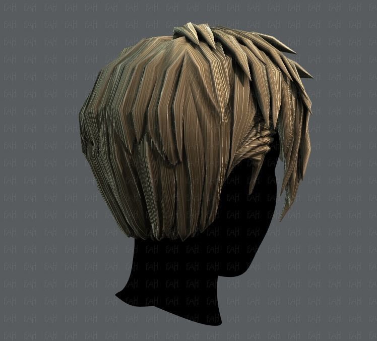 3D Hair style for Man V07 Low-poly 3D model_20