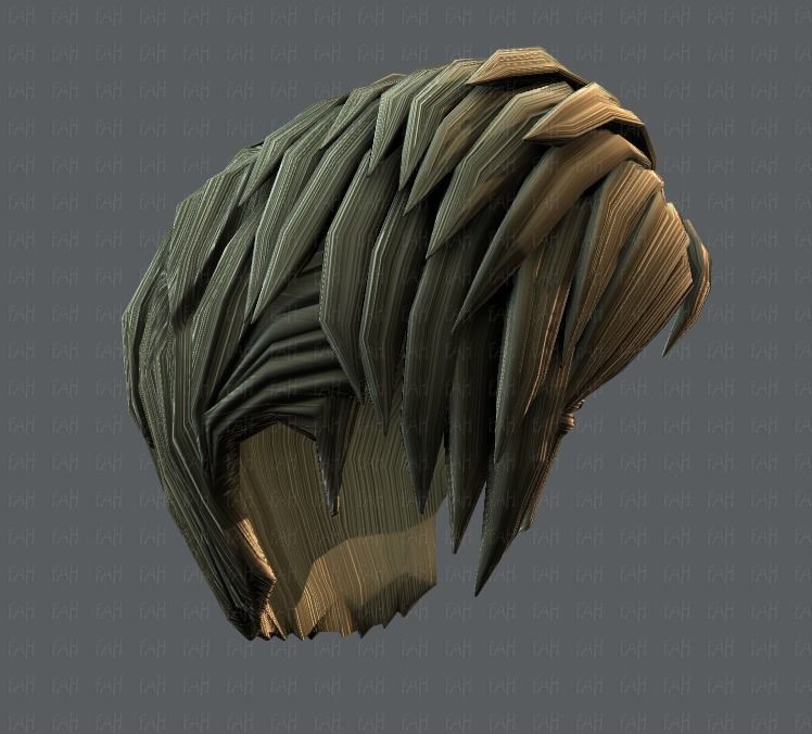 3D Hair style for Man V07 Low-poly 3D model_43
