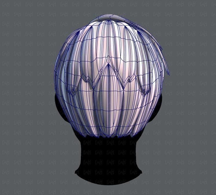 3D Hair style for Man V07 Low-poly 3D model_13