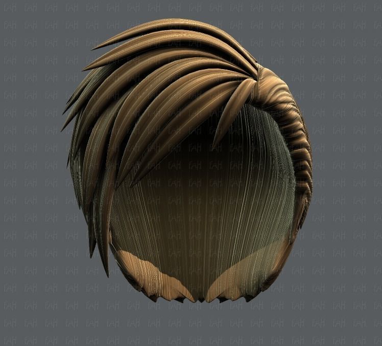 3D Hair style for Man V07 Low-poly 3D model_37