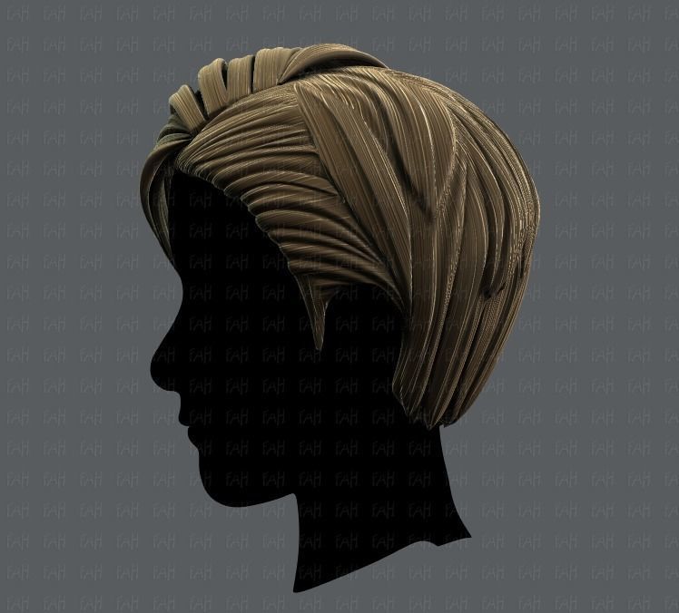3D Hair style for Man V07 Low-poly 3D model_7