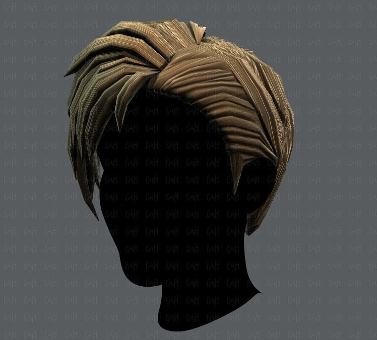 3D Hair style for Man V07 Low-poly 3D model_24