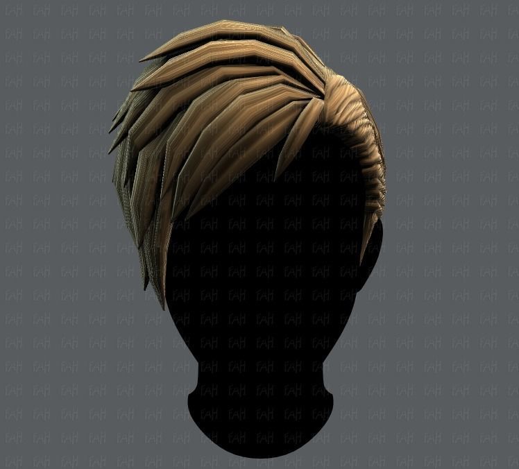 3D Hair style for Man V07 Low-poly 3D model_17