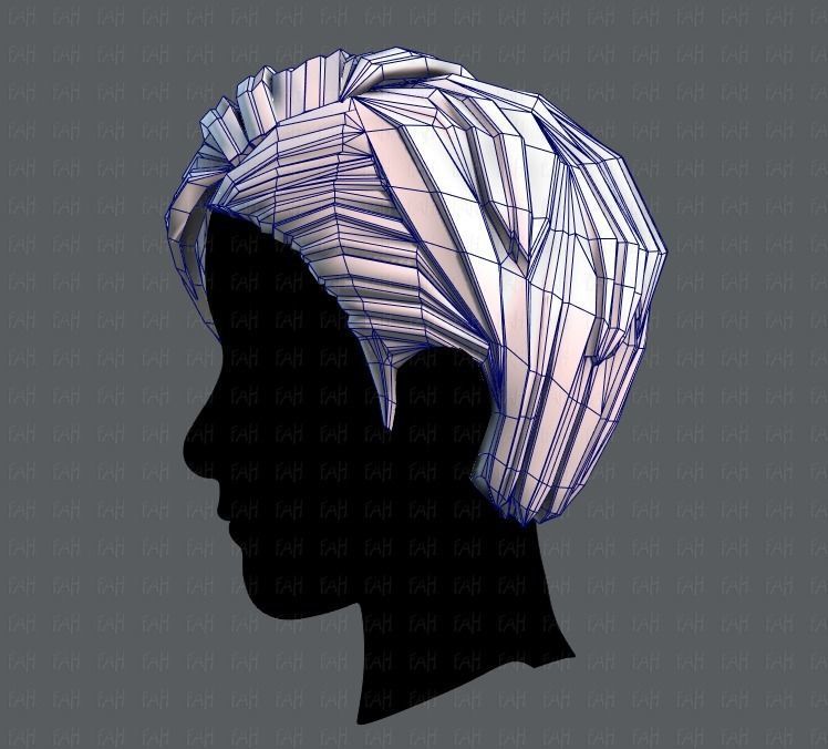3D Hair style for Man V07 Low-poly 3D model_31