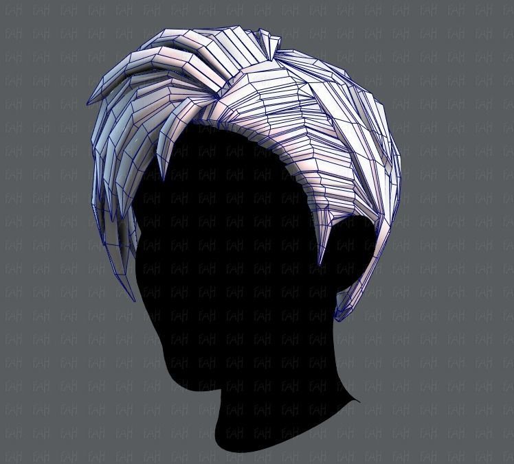 3D Hair style for Man V07 Low-poly 3D model_32