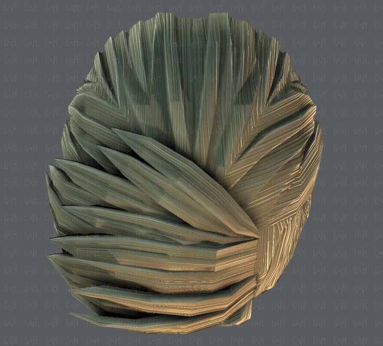 3D Hair style for Man V07 Low-poly 3D model_35