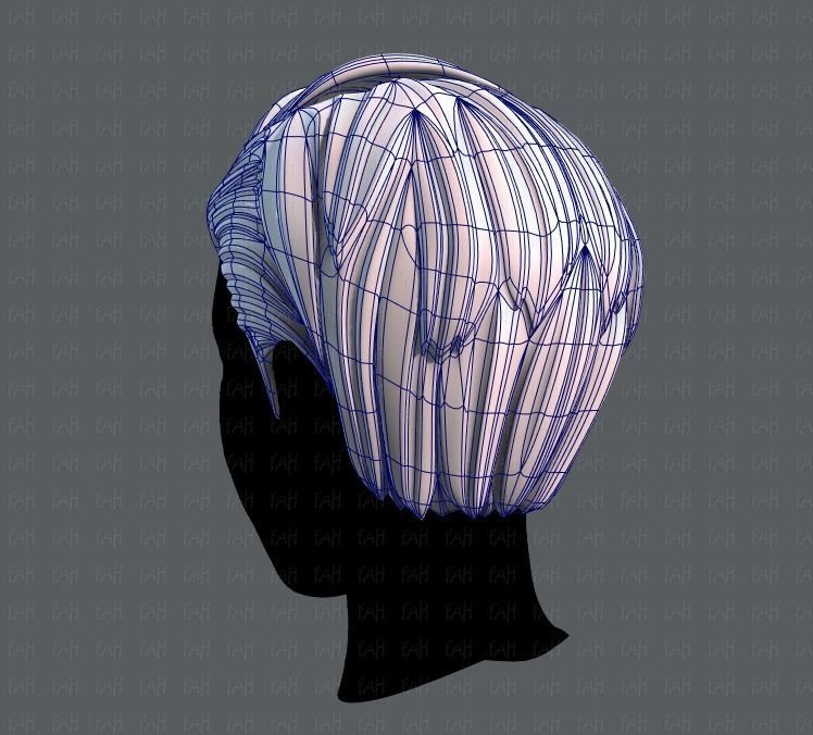 3D Hair style for Man V07 Low-poly 3D model_14